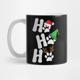 Ho Ho Ho Dog Paw Print Christmas Gift for Dog Lovers Mug